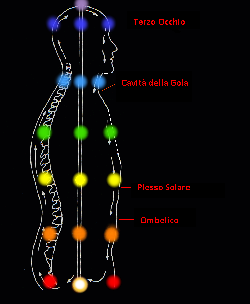 Posizione chakra nel corpo